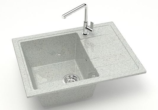 Мойка глянец L150G36 Анастасия  СВЕТЛО-СЕРЫЙ  575х470х200  GLANZ   (1/1шт)