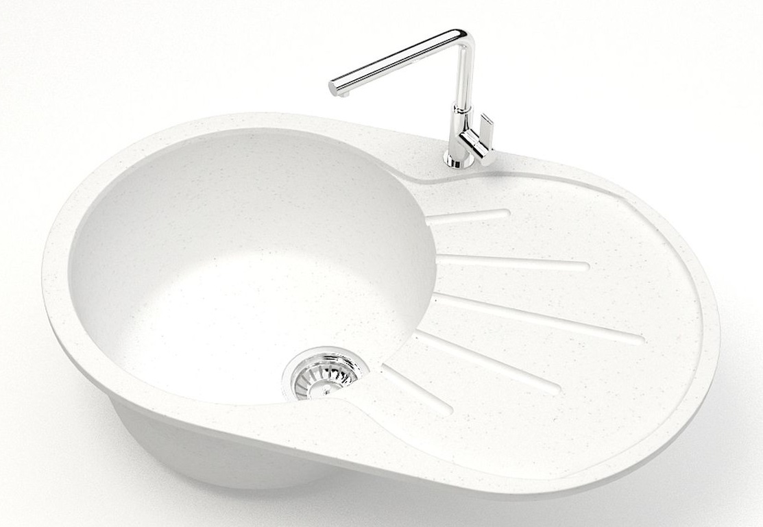 Мойка мат.  J110G31 Касандра  БЕЛЫЙ  730x450x210  GLANZ   (1/1шт)