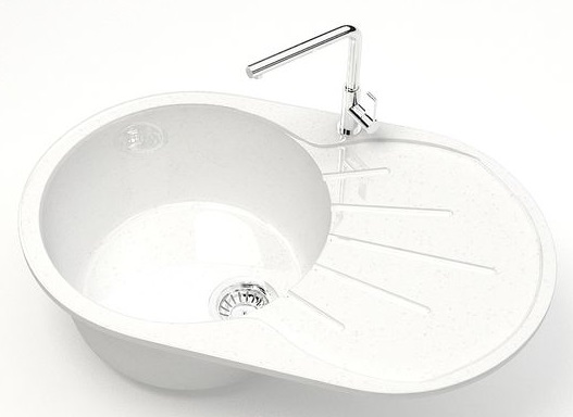 Мойка ГЛЯНЕЦ   R-24  БЕЛЫЙ ГРАНИТ  730х450  RADO LUXE   (1/1шт)