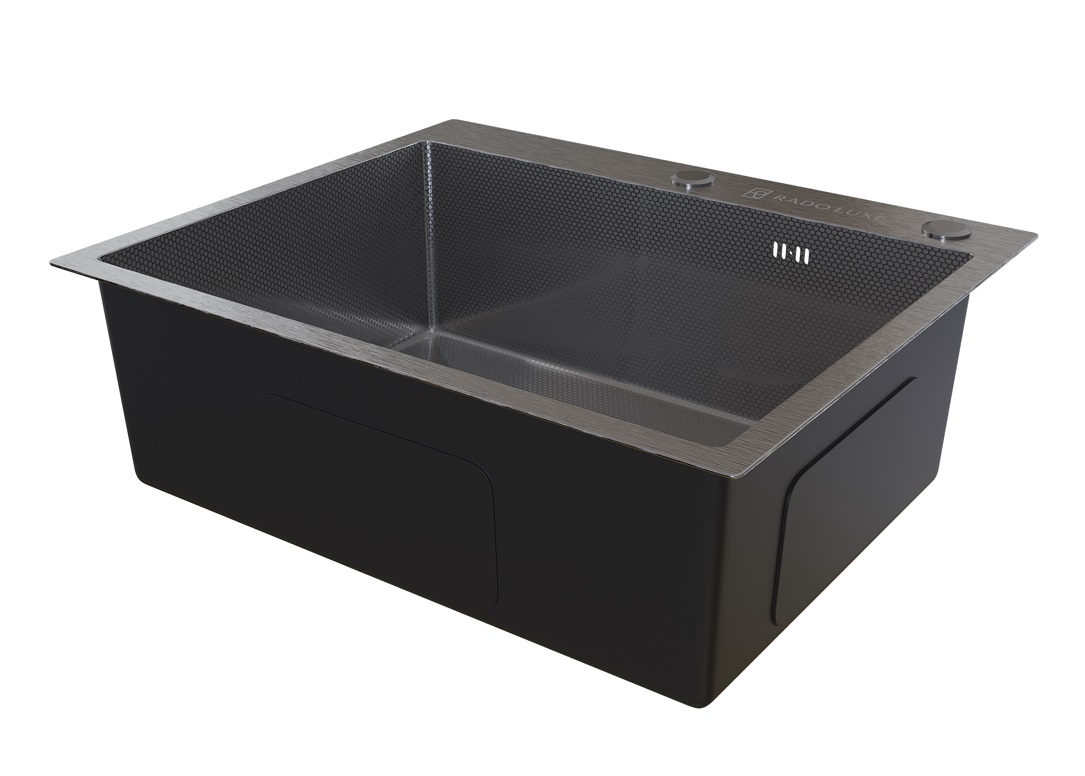 Мойка настол.монтаж   RADO LUXE 6050  СЕРЕБРО ДЕКОР  60 х 50   (3,0)   22см      (1/1шт)