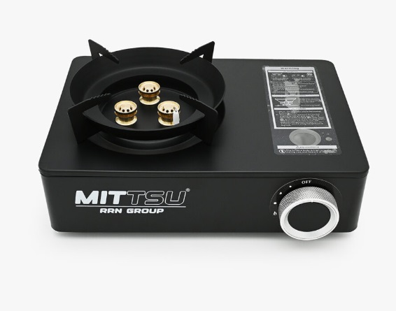 Плита газовая в пласт. кейсе, черная  M6415B   MITTSU  (6/1)