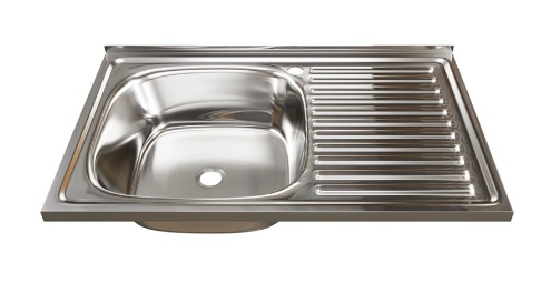 0.4   Мойка накладная  80 х 50-L   (0,4)  левая, 16см   выпуск 1 1/2  RADO LUXE  (20/1шт)