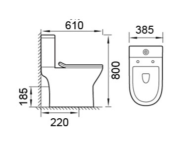 Унитаз напольный   VIOLET безобод. гориз. 610х385х800мм, сид.полипропилен,быстр.съем,м/лифт RADOLUXE