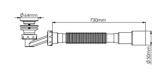 P162-2  Сифон для поддона   ZEGOR с   выпуском 1 1/2 и гибкий отвод d40/50  (60/1шт)