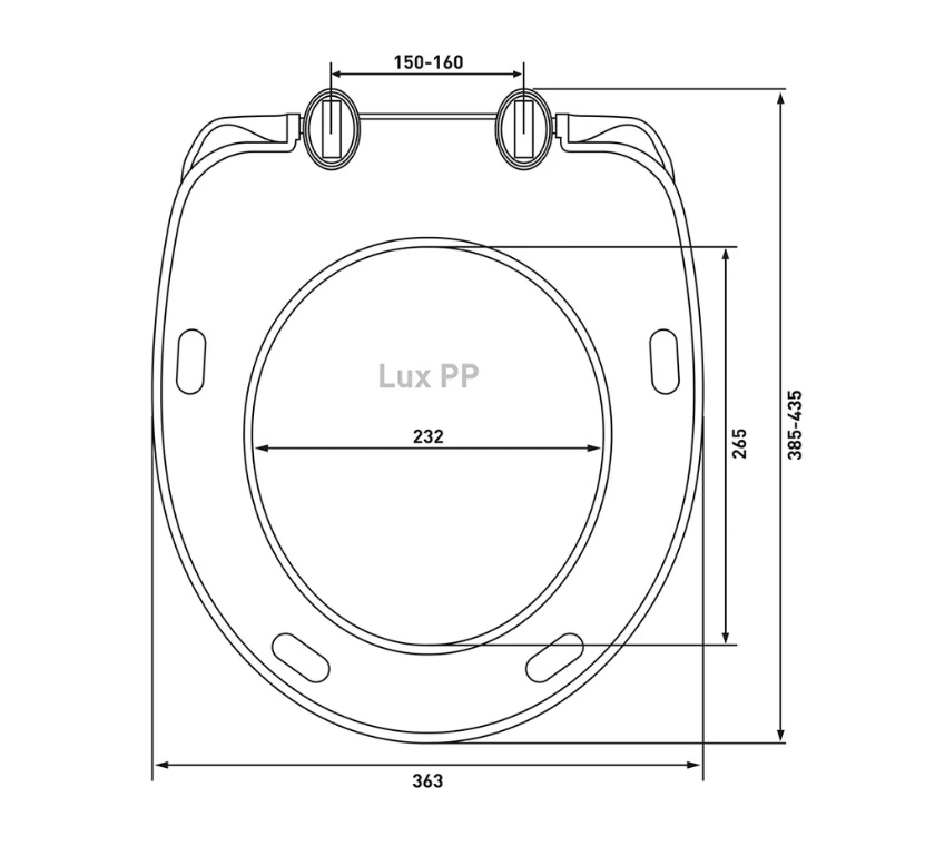 Сиденье для унитаза LUX PP, полип. с универ. креп. (Best, Lux, Attika, Виктория, Римини) BERGES