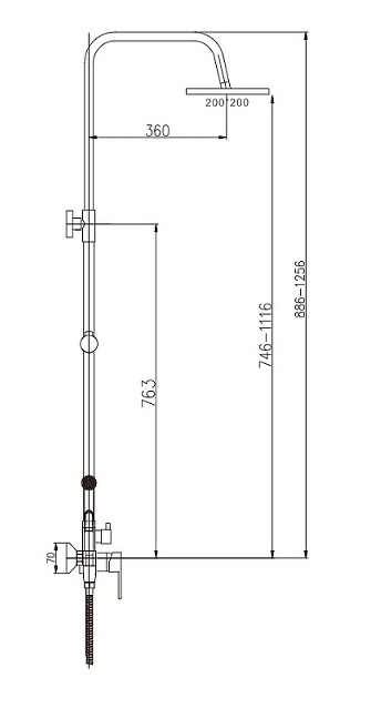 Душевая система+БИДЕ  HB-2416  ХРОМ  к35  HAIBA  (4/1шт)