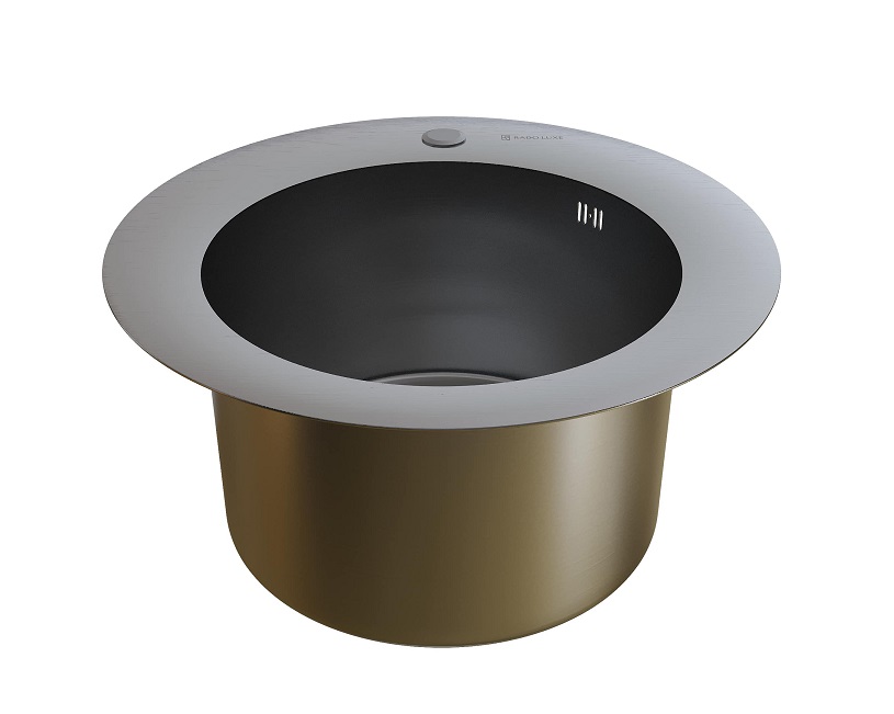 Мойка настол.монтаж   RADO LUXE  50   САТИН   круг  R-50 с креплением  (3,0)   22см  (1/1шт)