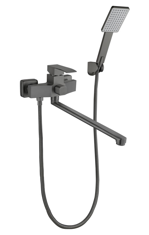 005new     Смес на ванну   DOKORONA   ZM-7762-16Q  НЕРЖАВЕЮЩАЯ СТАЛЬ/ГРАФИТ 40к.  (12/1шт)