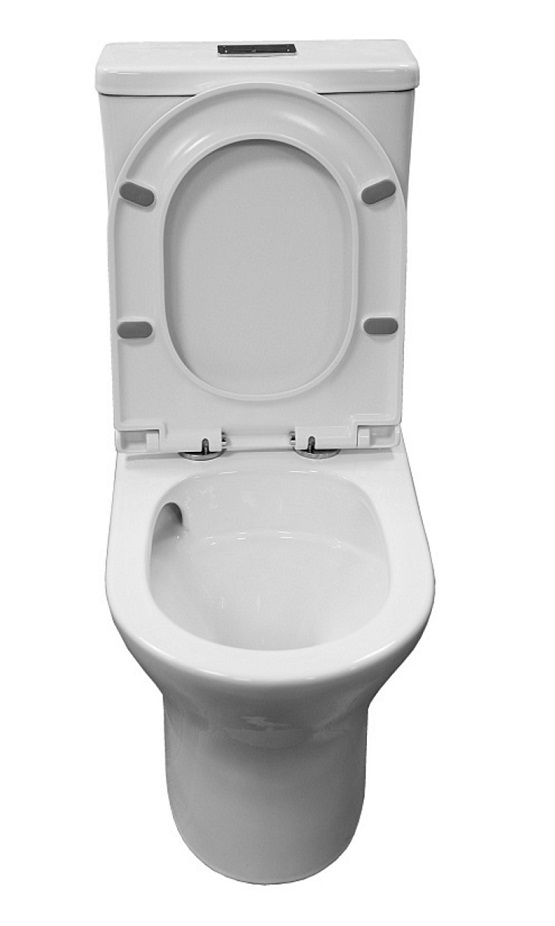 Унитаз напольный  AMELIA TORNADO безобод.гориз,665х350х830мм,дюропласт,б/съем,м/л RADOLUXE (2 места)