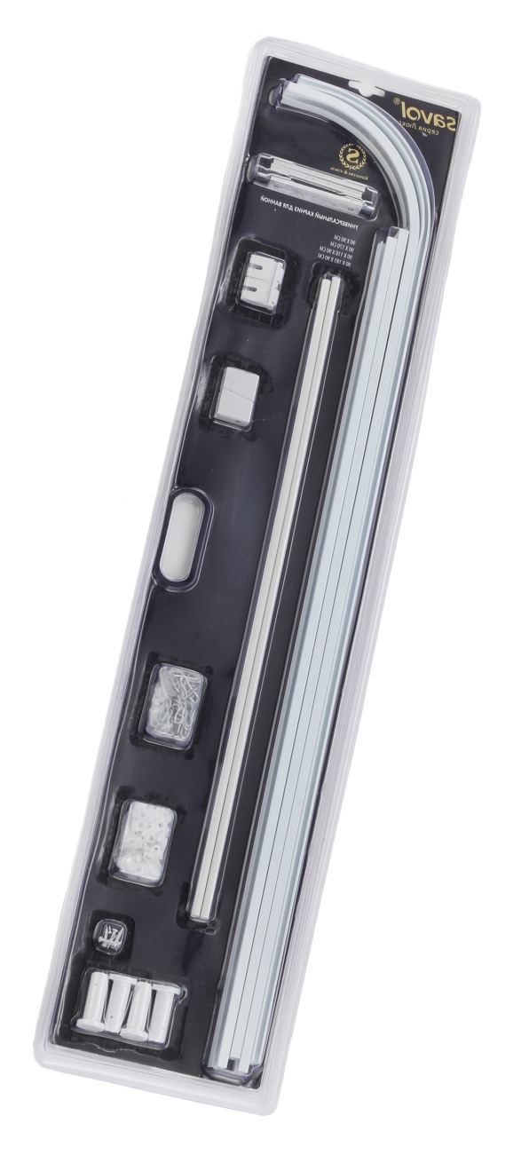 Карниз универсальный изогн.  ХРОМ   SAVOL   SK-8050-W  (20/1шт)