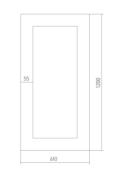 Зеркало Багет   Верона 610 х 1200 (ШВ) крепеж  гор/верт.серебро (полистирол)