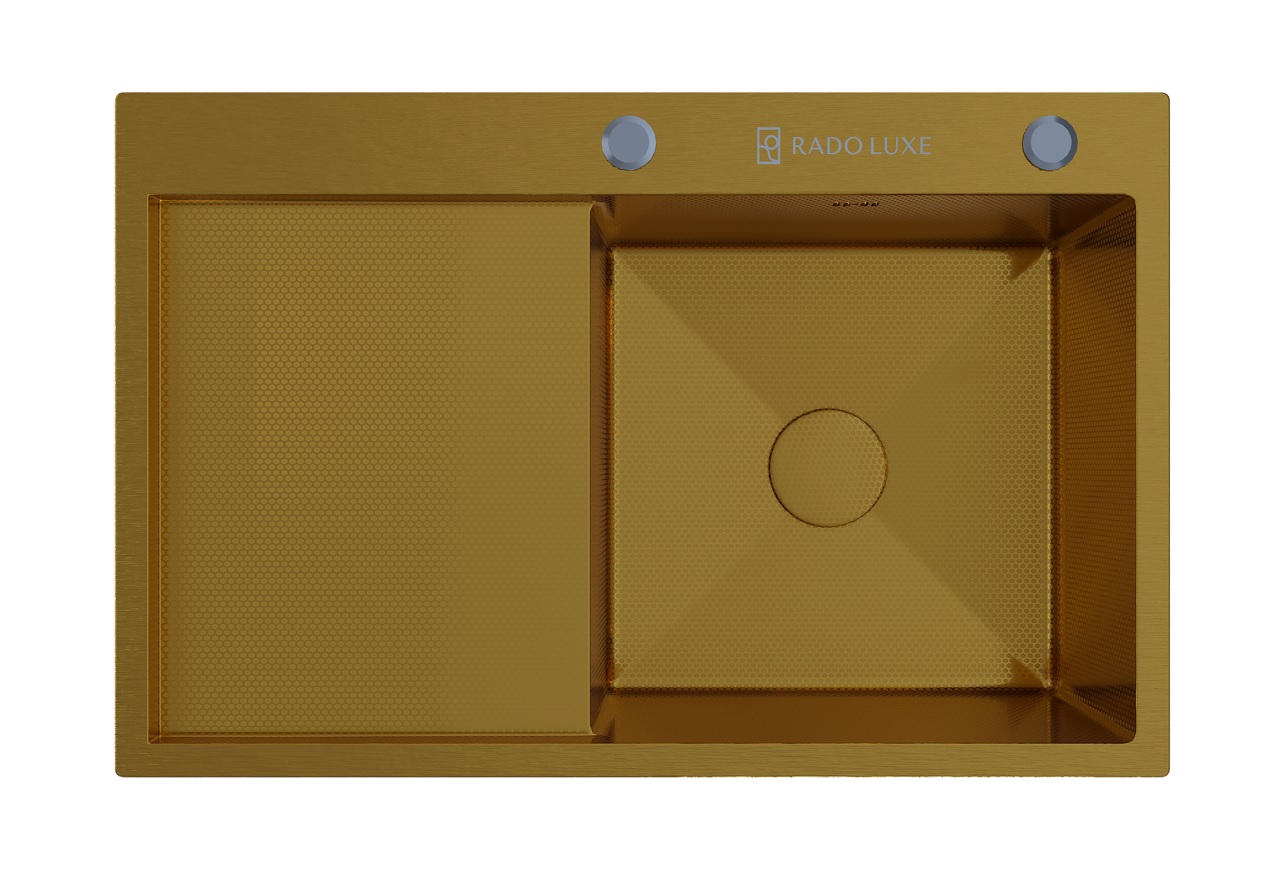 Мойка настол.монтаж RADO LUXE 7750В-R БРОНЗА ДЕКОР  77 х 50 правая  (3,0)   22см      (1/1шт)