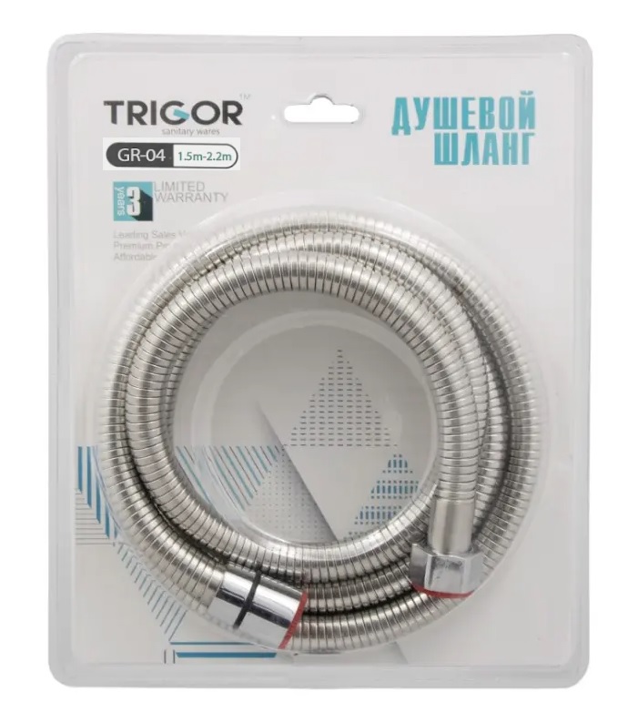 Шланг д/душа (блистер)   Z-RG-04  растяжной 1,5-2,2м  360* подшипник  TRIGOR   (50/1шт)