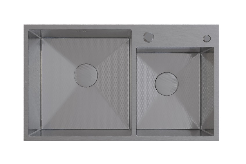 Мойка настол.монтаж RADO LUXE 72x43  САТИН ДЕКОР  7243-HS  2-я чаша  (3,0)   22см      (1/1шт)