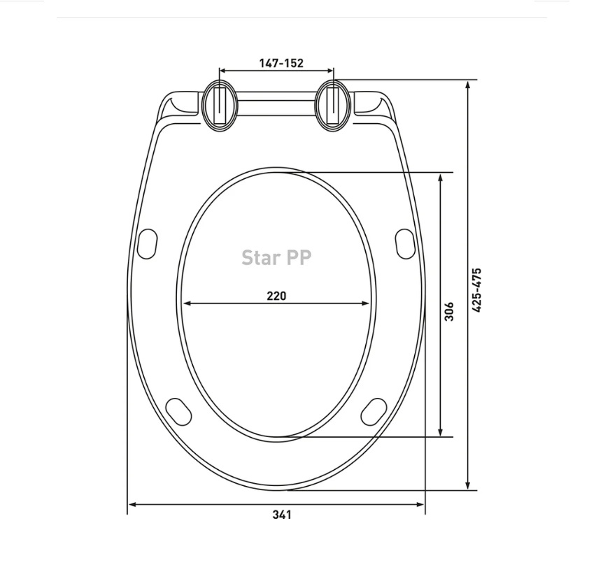 Сиденье для унитаза STAR PP полип. крепл/универс пласт (Элисса) BERGES