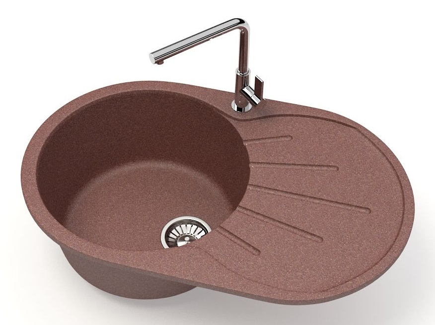 Мойка МАТОВАЯ   R-24  ТЕРРАКОТ  730х450х190 RADO LUXE   (1/1шт)