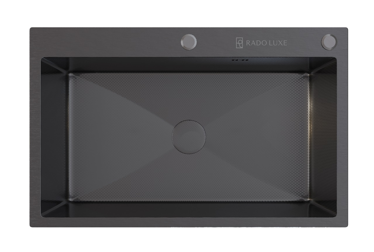 Мойка настол.монтаж   RADO LUXE 7750A  ТЕМНЫЙ ГРАФИТ ДЕКОР  77 х 50   (3,0)   22см      (1/1шт)