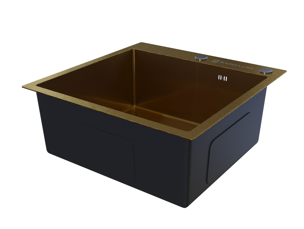 Мойка настол.монтаж    RADO LUXE  50x50 БРОНЗА  ДЕКОР  5050-HBZ   (3,0)   22см      (1/1шт)
