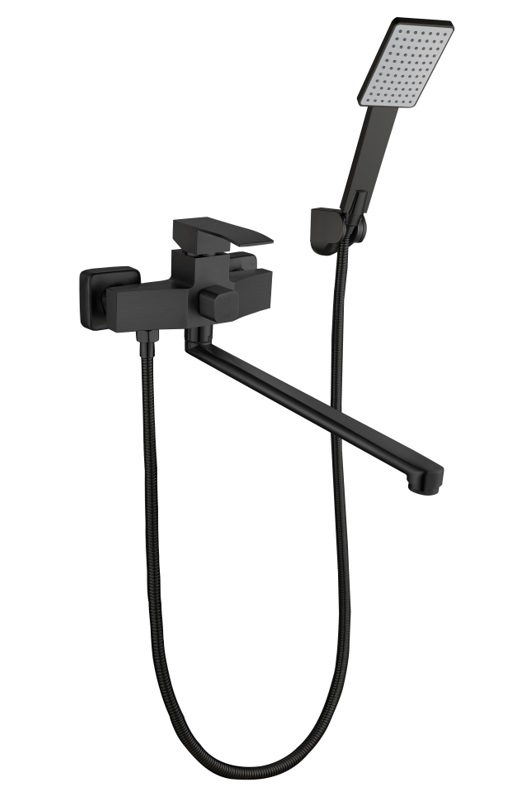 005new     Смес на ванну   DOKORONA   ZM-7762-16H  НЕРЖАВЕЮЩАЯ СТАЛЬ/ЧЁРНЫЙ 40к.  (12/1шт)