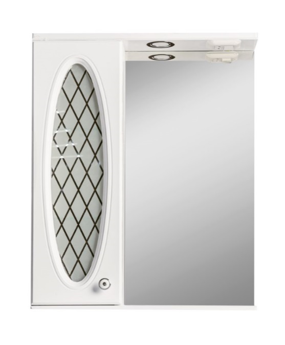 55 Зеркало  ФИЕСТА 55  свет/ЛЕВЫЙ/белый   550х140х700 RADO Арт. 00003   (1/1шт)