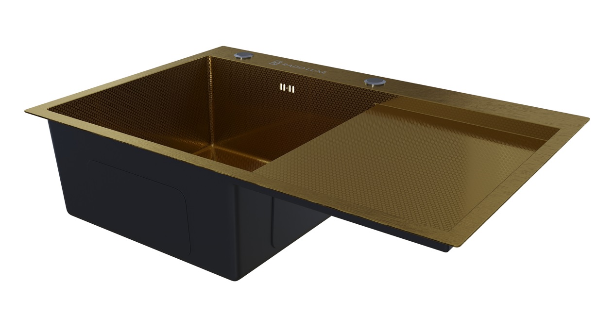 Мойка настол.монтаж RADO LUXE 7750В-L БРОНЗА ДЕКОР  77 х 50 левая  (3,0)   22см      (1/1шт)