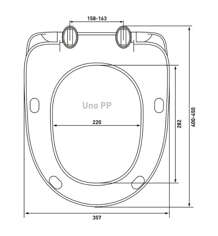 Сиденье для унитаза UNO PP полип. с универ.креп.(Эко,Хит,Комфорт,Алькор,Лайма) BERGES