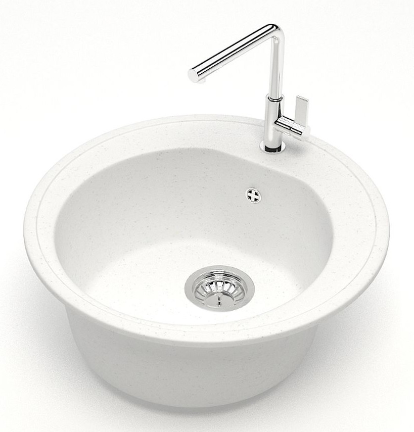 Мойка мат.    J3G31 Черая  БЕЛЫЙ  d510x191  GLANZ   (1/1шт)