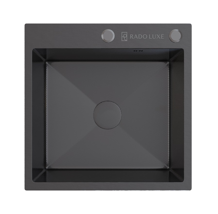 Мойка настол.монтаж   RADO LUXE 5050  ТЕМНЫЙ ГРАФИТ ДЕКОР  50 х 50   (3,0)   22см      (1/1шт)