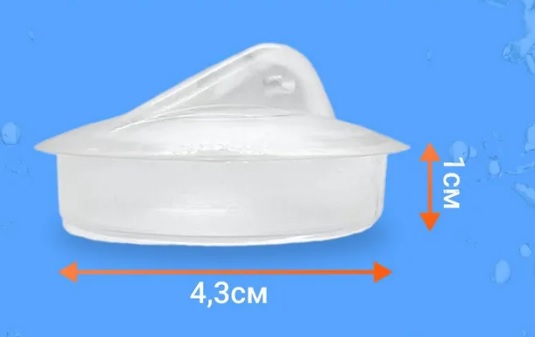 Пробка для ванны резиновая. прозрачная  d45мм.   (100/1шт)