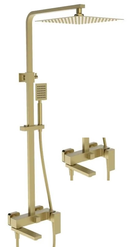 Душевая стойка   DOKORONA   ZM-7764-18K   3-х функциональная. излив 25 см.  НЕРЖ/БРОНЗА   (1/1шт)