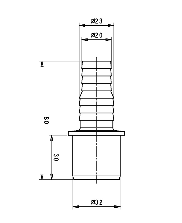 Адаптер д/подключения 1 слива ф32х20/23 стир.и посудом.   (250/1шт)