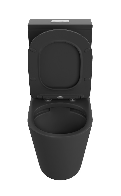 Унитаз напольный  BOLD  ЧЕРНЫЙ МАТ  безоб.гор. 605х370х800мм,д/пласт,б/съем,м/л RADOLUXE (2 места)