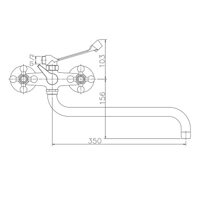 140S  Смеситель д/ванны   HB-2619-4  перекл. картридж БРОНЗА  HAIBA  (10/1шт)