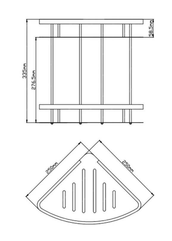 Полка  2-ая  угловая  P380-2  25*25*34 см   SUS304   POTATO (10/1шт)