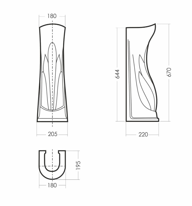 Пьедестал РОМАШКА   Белый   SANITA   250х195х696    (1/1шт)