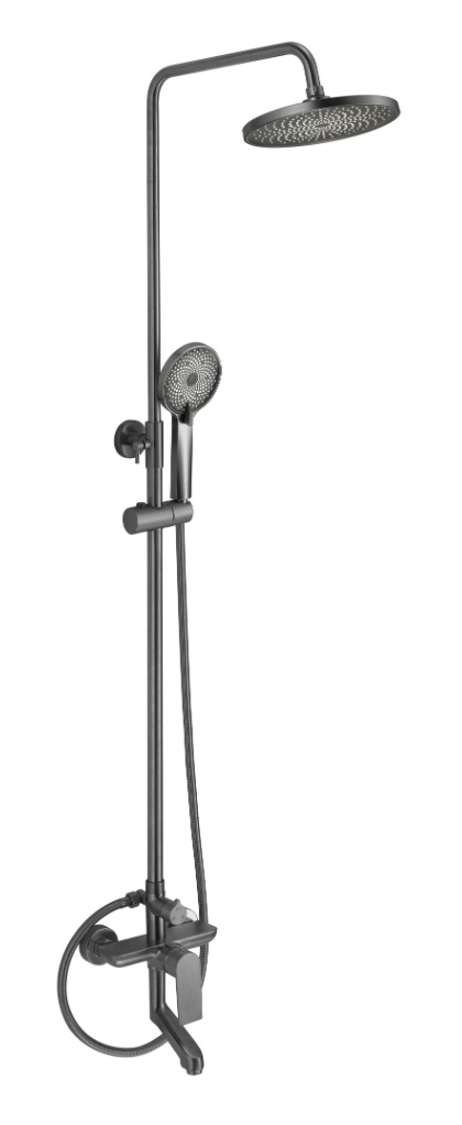 FMARK SUS FS8845Q  Душевая стойка ГРАФИТ со смесителем картридж d/ нерж.35   (1/1шт)