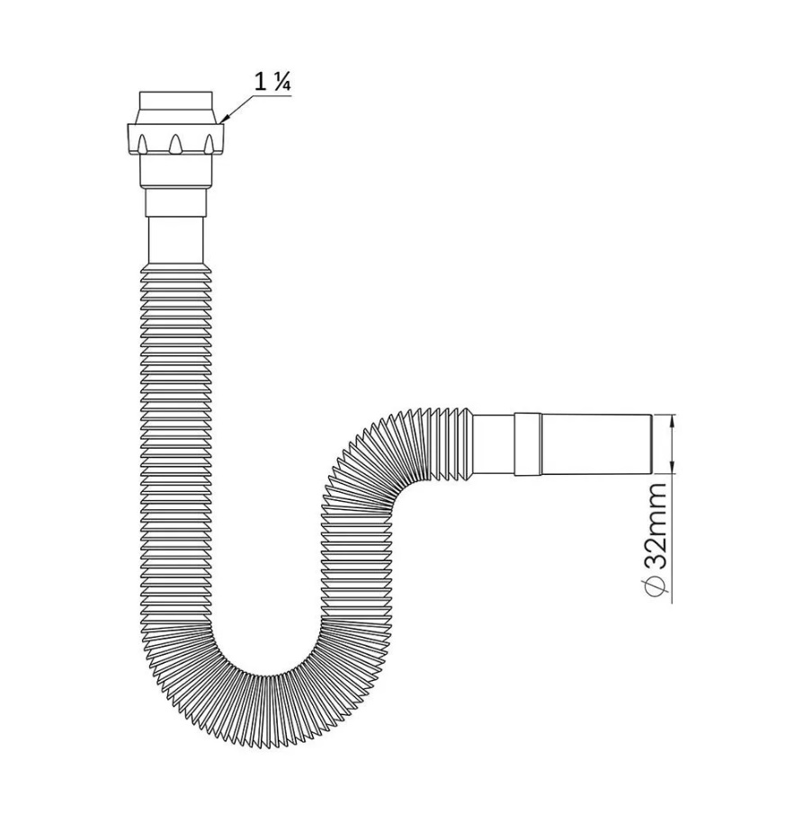 G132-5      Гибкая труба    1 1/2 х40/50  740мм  с гайкой ZEGOR  (100/1шт)