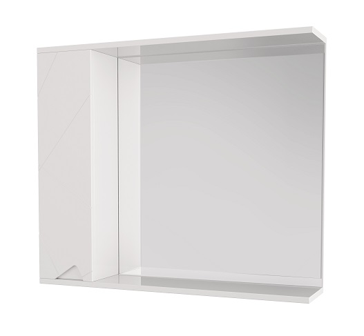 80  Зеркало-шкаф Каскад 80 (Белый глянцевый) 820x700x175  1дв., левый  Арт.22068