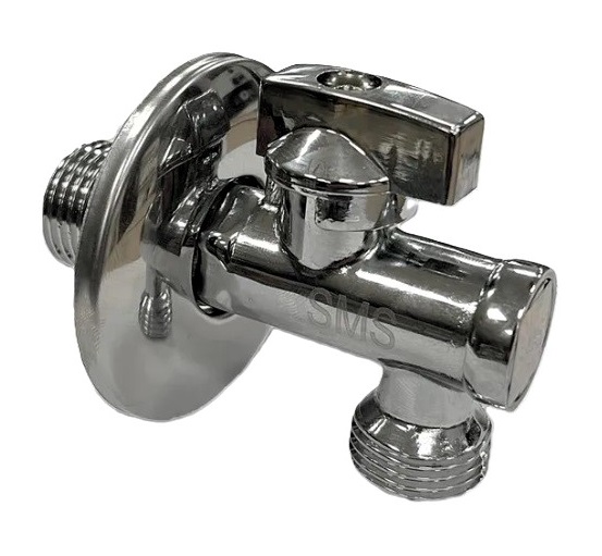 Кран угловой   1/2 - 3/4  с фильтром  шаровый SMS-6003   (72/18шт)