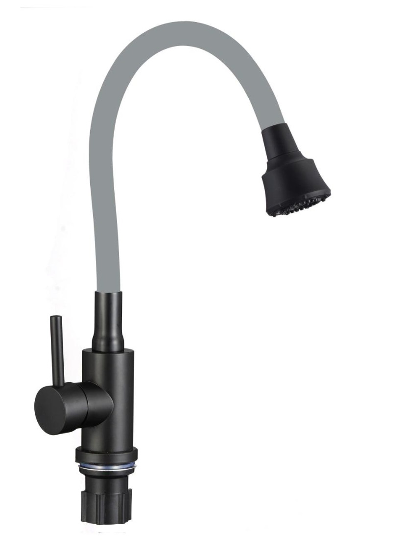 008   Смес кухня     FMARK   FS8288H-04 корпус ЧЕРНЫЙ,излив СЕРЫЙ   (6/1шт)