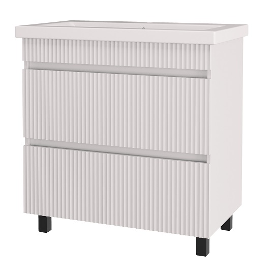 Т60  Тумба напольная Минор 60 (Белый матовый) 560х429х700  2 ящ. под умыв.  Сомо 60  Арт.22051