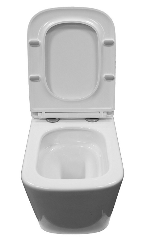 Унитаз подвесной  BRUT TORNADO безободковый, 490х340х360мм, дюропласт,б/съем,м/лифт RADOLUXE