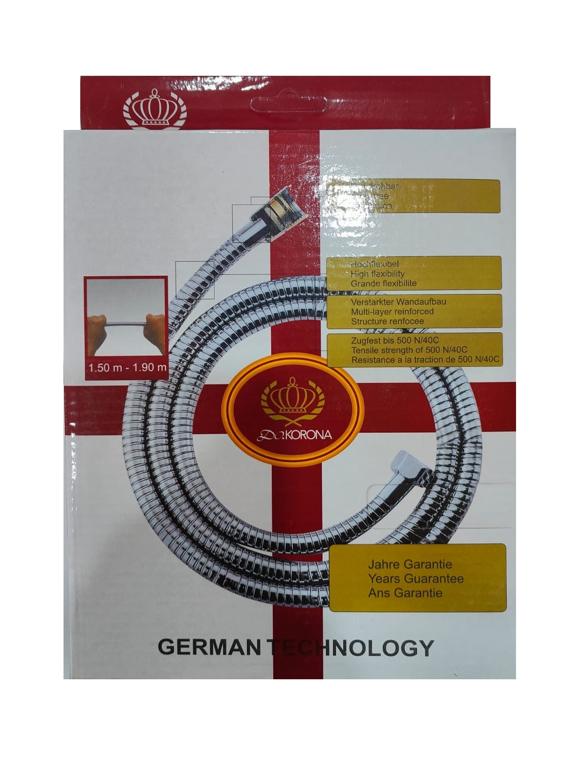 Шланг д/душа (в коробке)   DK-029   растяжной 1,5-2м   360* подшипник   (60/1шт)