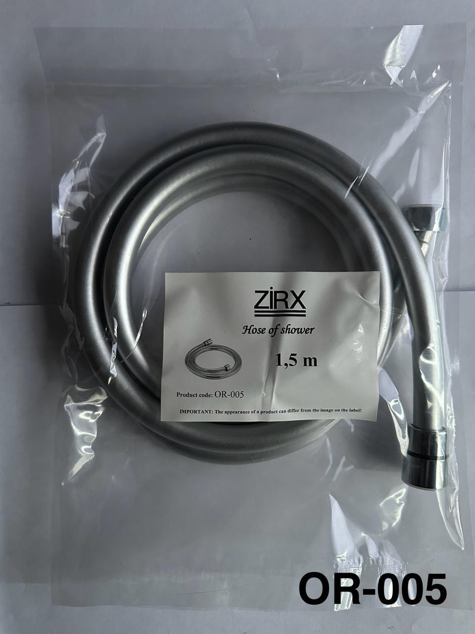 Шланг д/душа СИЛИКОНОВЫЙ   СЕРЫЙ 150см. ZIRX  OR-005 (блистер)   (50/1шт)