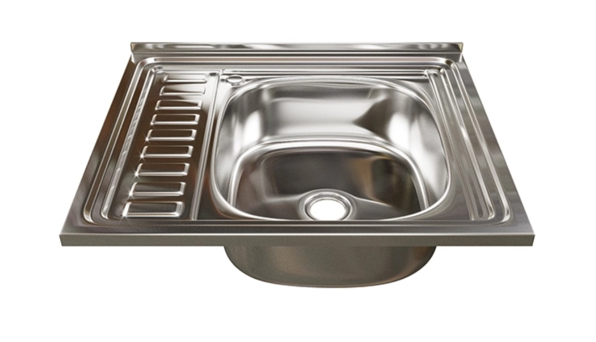 0.4   Мойка накладная  60 х 50-R   (0,4)  правая, 16см   выпуск 1 1/2  RADO LUXE  (20/1шт)