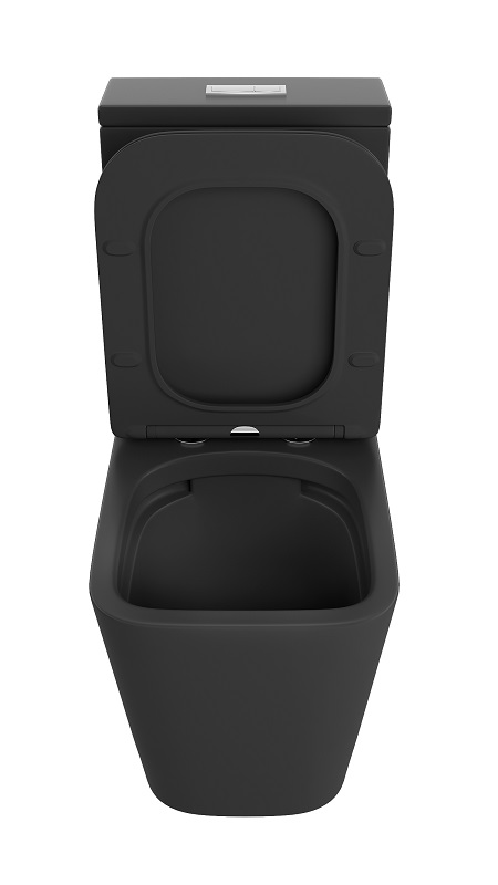 Унитаз напольный  CARBON  ЧЕРНЫЙ МАТ  безоб.гор. 640х370х810мм,д/пласт,б/съем,м/л RADOLUXE (2 места)