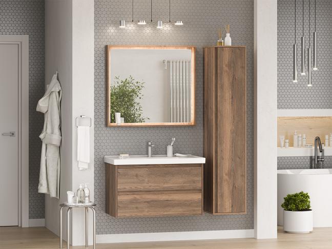 П35 Пенал подвесной универсальный  DALLAS-35  Дуб Галифакс ЛДСП   Brevita