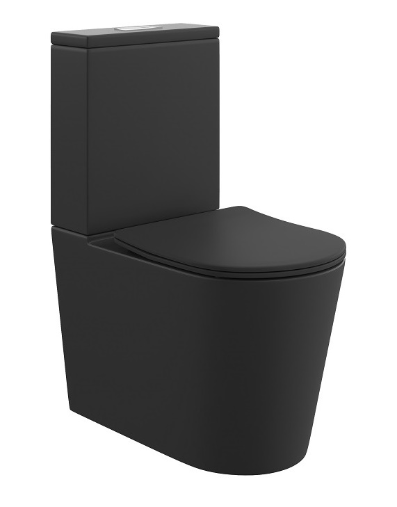 Унитаз напольный  BOLD  ЧЕРНЫЙ МАТ  безоб.гор. 605х370х800мм,д/пласт,б/съем,м/л RADOLUXE (2 места)