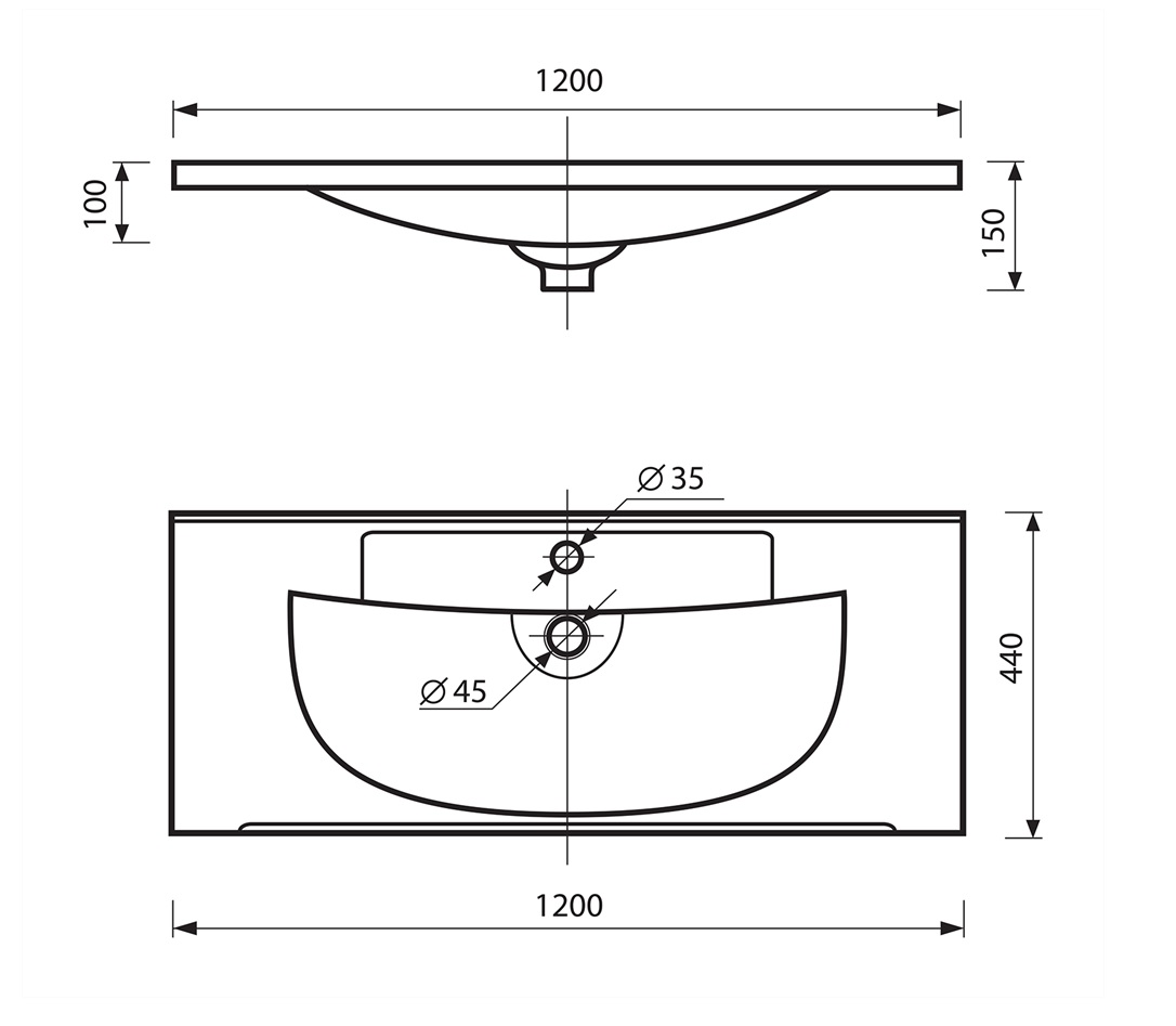 Умывальник мебельный   EVVA 120  (1/1шт)