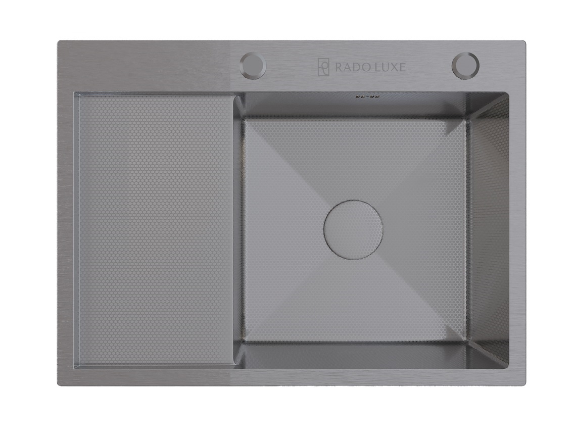 Мойка настол.монтаж    RADO LUXE 58x48   САТИН ДЕКОР    5848-AHS-R правая   (3,0)   22см     (1/1шт)